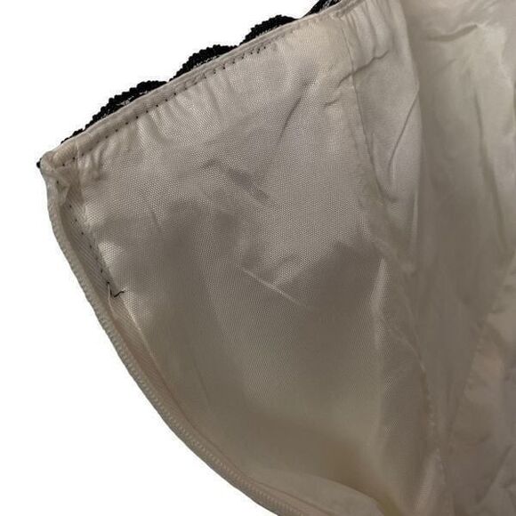 Jessica McClintock Gunne Sax Dress 5/6 Strapless Fit & Flare White Silky Black S - Picture 8 of 12